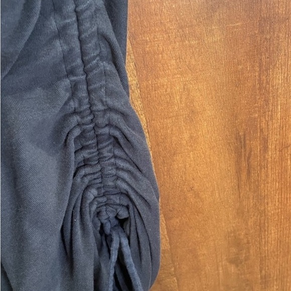 DAILY PRACTICE BY ANTHROPOLOGIE SLEEVELESS RUCHED MINI DRESS - In Navy Blue - Picture 6 of 8